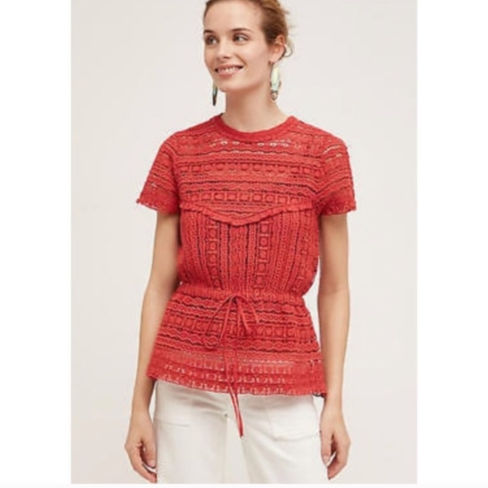 Anthro Carolina K Crochet Lace Berenice top, Large